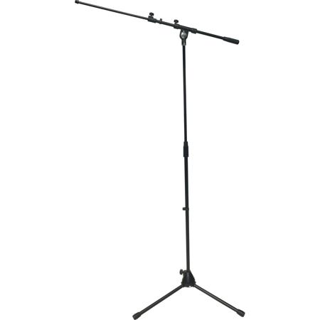 Audio 2000s AST4306B Floor Tripod Microphone Stand with Telescopic Boom, Black