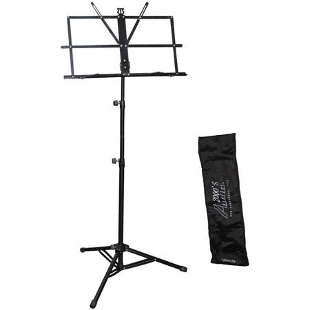 Audio 2000s 60" Taller Portable Sheet Music Stand with Heavy-Duty Zipper Carrying Pouch, Black