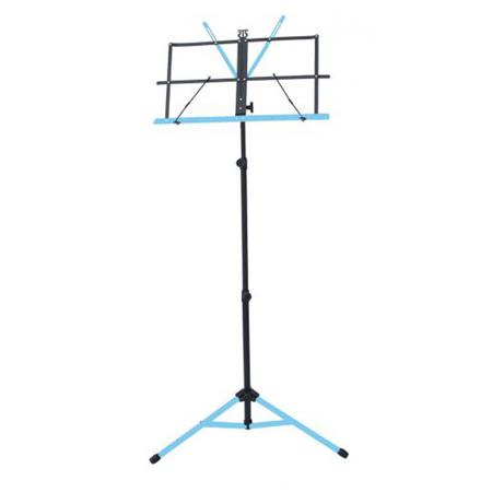 Audio 2000s 56" Dual-Color Portable Sheet Music Stand with Heavy-Duty Carrying Pouch, Black & Light Blue