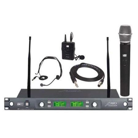 Audio 2000s AWM6546DUF UHF Dual-Diversity Handheld, Lav & Headset Mic System