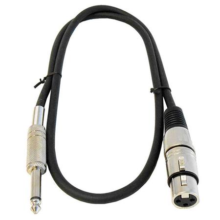 Audio 2000s ADC2028-P Premium 3'x6mm XLRF to 1/4" Male TS Patch/Audio Cable