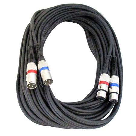 Audio 2000s ADC203K 50'x6/12mm Dual XLRF to Dual XLRM Balanced Audio Cable