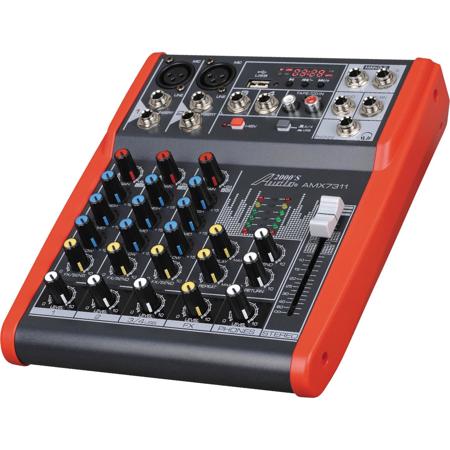 Audio 2000s AMX7311 4-Channel Audio Mixer with USB & DSP Sound Effects Processor