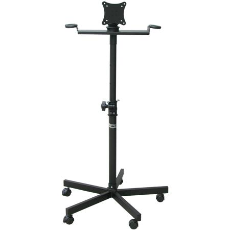 Audio 2000s Karaoke Stand with 5 Legs and Casters for Flat Panel TV/Monitor, Black