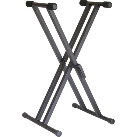 Audio 2000s Easy-Lock Quick Height Adjustment Heavy-Duty Dual-Brace Single Tier "X" Keyboard Stand