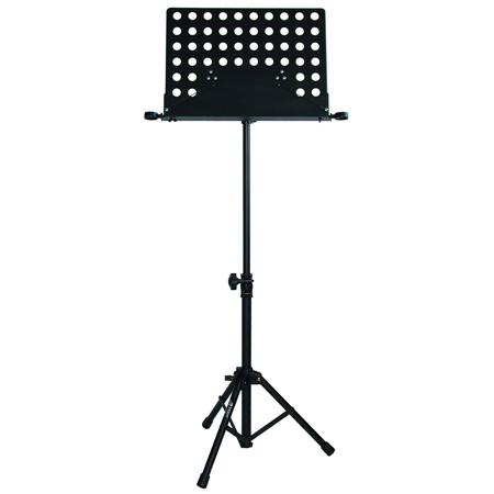 Audio 2000s Premium Conductor Tripod Heavy-Duty Sheet Music Stand, 19x14" Book Plate with Holes, Black