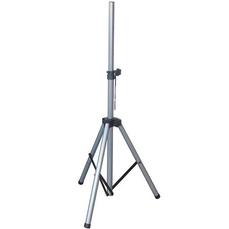 Audio 2000s Silver Speaker Stand with Metal Leg Housing, 44"-77" Height, Supports 110 Lbs