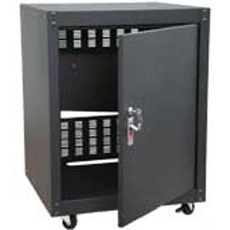 Audio 2000s Steel Equipment Stand/Rack with Doors, Locks and Heavy-Duty Casters