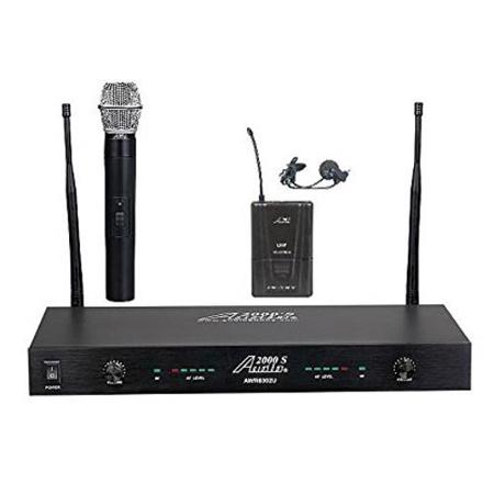 Audio 2000s AWM6002UL Professional 2-Ch UHF Handheld/Lavalier Microphone System