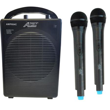Audio 2000s AWP604C 2-Ch Rechargeable VHF Wireless PA Handheld System