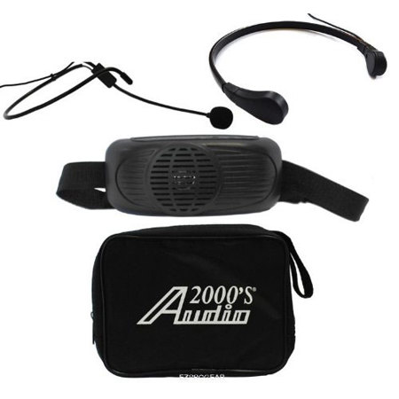Audio 2000s AWP6202 7W Waist-Band PA System with Built-In Amplifier & Speaker, Includes Headset Microphone, Black