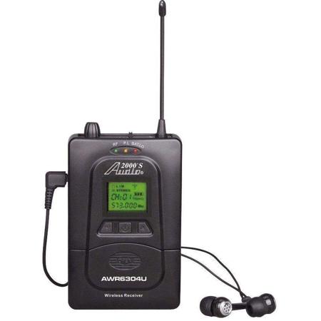 Audio 2000s AWR6304U Bodypack Receiver for UHF Wireless In-Ear Monitoring System