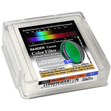 Baader Planetarium Green 500nm Bandpass Filter, 2" Eyepiece