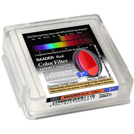 Baader Planetarium Red 610nm Long-Pass Filter, 2" Eyepiece