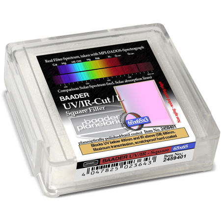 Baader Planetarium UV/IR Cut / L-Filter, 65 x 65 (3mm Glass Thickness) Square