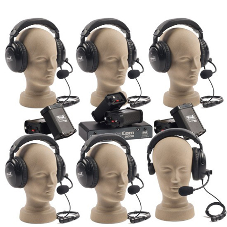 Anchor Audio PortaCom Six User Package with 5x Dual Headsets, 1x Single Headset