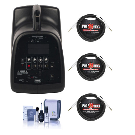 Anchor Audio MEGA-8000 MegaVox Pro PA System with Bluetooth, Bundle with 3 Cable