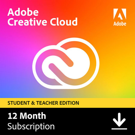 Adobe Creative Cloud Membership Full, Student & Teacher Edition, 1-Year,Download