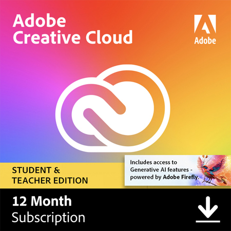 Adobe Creative Cloud 1-Year Subscription, Student & Teacher Edition, Download