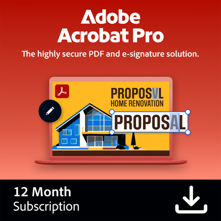 Adobe Acrobat Pro 1-Year Subscription, Download Standard