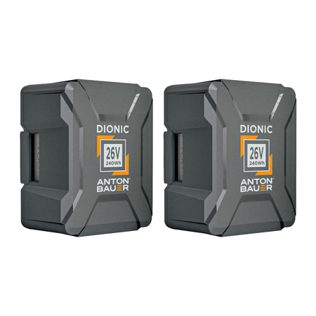 Anton Bauer Dionic 26V 240Wh Gold Mount Plus Lithium-Ion Battery, 2-Pack