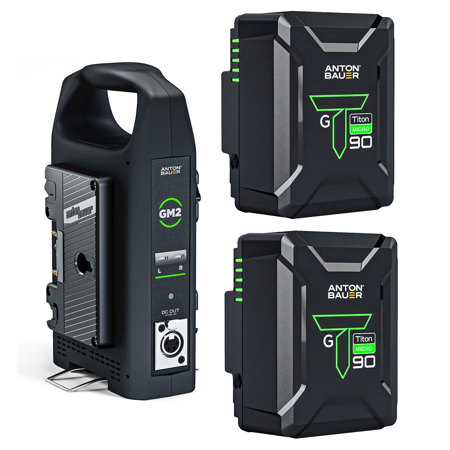 Anton Bauer 2x Titon Micro 90 Gold Mount Batteries, Bundle w/GM2 Charger