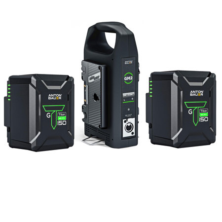 Anton Bauer 2x Titon Micro 150 Gold Mount Batteries, Bundle w/GM2 Dual Charger