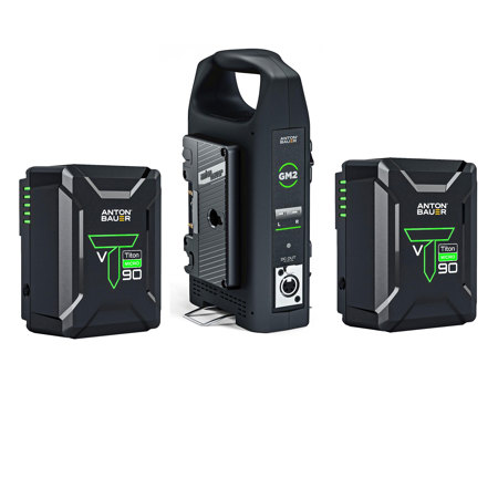 Anton Bauer 2x Titon Micro 90 14.4V 98Wh V-Mount Batteries, Bundle w/VM2 Charger