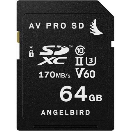 Angelbird AV Pro 64GB UHS-II Class 10 U3 V60 SDXC Memory Card