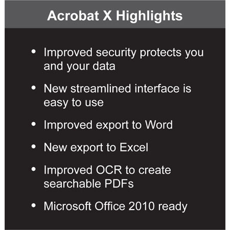 Adobe Acrobat X Win, Upg Acrobat Std 7/8/9 to X Std