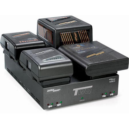 Anton Bauer Titan TWQ, Simultaneous, Interactive, 4-Position Gold Mount Battery Charger, for All Battery Chemistries