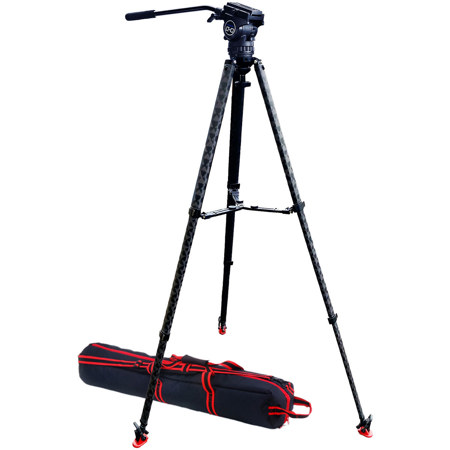 Acebil CS08/POD75M 4-Section CF Tripod with CH0 Fluid Head & Mid-Level Spreader