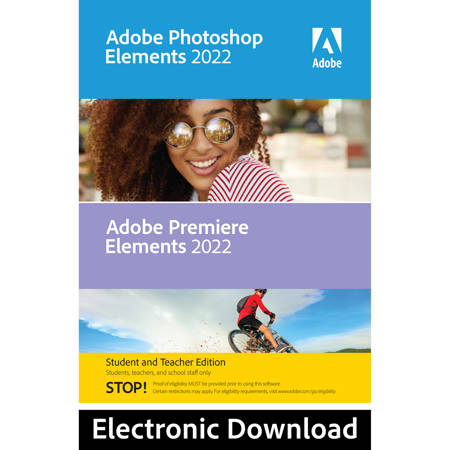 Adobe Photoshop/Premiere Elements 2022 Student/Teacher Edition, Windows,Download