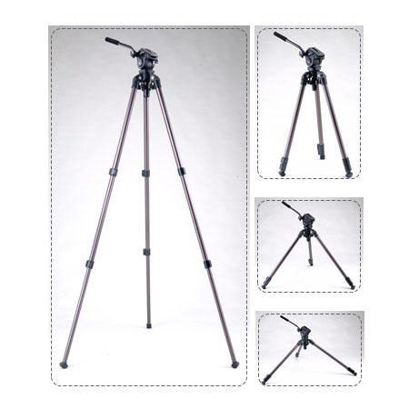 Acebil I-605LAX 2-section Aluminum Video Tripod with 605 Video Head - Black