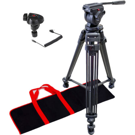 Acebil i-705MX 3-Sec Al Video Tripod w/H705 Fluid Head, Mid Spreader, Controller