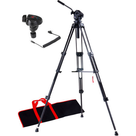 Acebil i-705DX 3-Section Aluminum Video Tripod with Standard H705 Fluid Head and SZ-300 Zoom Controller