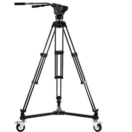 Acebil T750 Aluminum HM40 Tripod w/Video Head & GS-3 Ground Spreader & Dolly D3