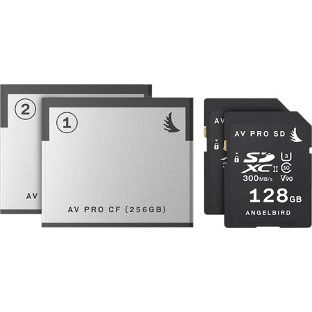 Angelbird 2x AV PRO CF 256GB & 2x AV PRO SD 128GB Match Pack for URSA Mini Pro