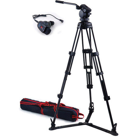 Acebil P-22GX 2-section Aluminum Tripod w/H20 Fluid Head & RMC-1DV Zoom ControL