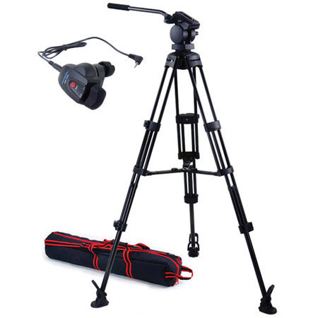 Acebil P-22MX 2-section Aluminum Tripod w/H20 Head & RMC-1DVX Zoom Controller