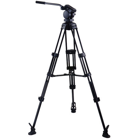 Acebil P-22MX Professional 3-Section Al Tripod, H20 Fluid Head MS-3 Mid Spreader