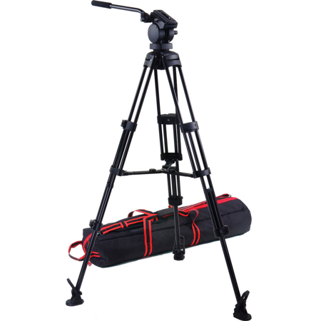 Acebil P-25MX Professional 3-Section Al Tripod w/H25 Fluid Head & MS-3 Spreader