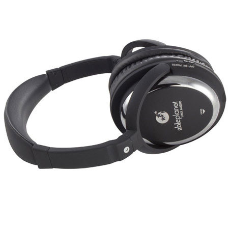 Able Planet Sound Clarity NC550BC ANC Over-The-Ear Headphones, Black with Chrome