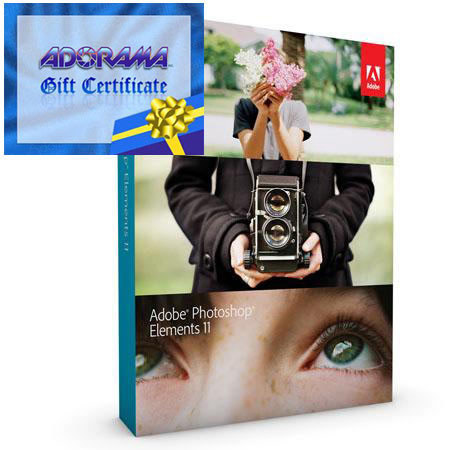 Adobe Photoshop Elements 11 for Mac and Windows, Full Version with Free $20 Gift Card