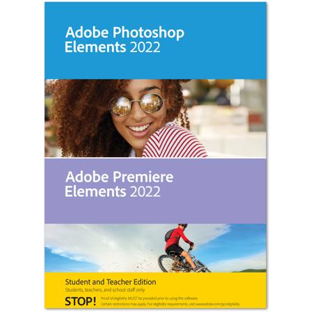 Adobe Photoshop and Premiere Elements 2022 Student/Teacher Edition Software, DVD