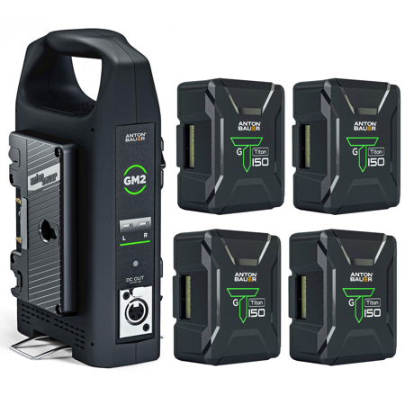 Anton Bauer Titon 150 156Wh Gold Mount Li-Ion Battery, 4-Pack,w/GM2 Dual Charger