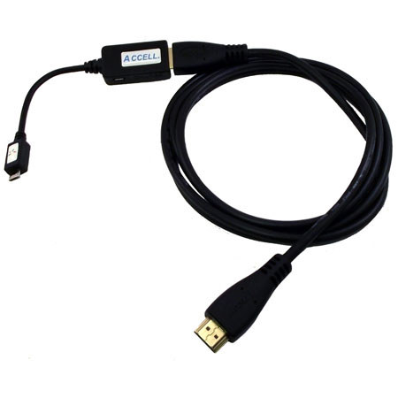 Accell MHL USB Micro-B to HDMI Female-A Adapter with 6' HDMI Cable