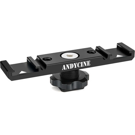 AndyCine A-DCSM-01 Dual Cold Shoe Mount Extension Plate Bracket w/Cold Shoe Base