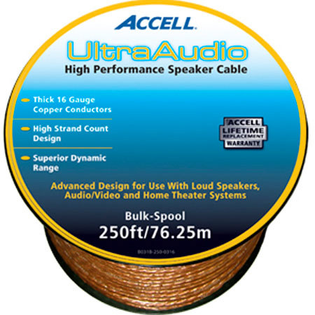 Accell 250' 16 Gauge UltraAudio Speaker Cable, Bulk Mini Spool