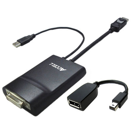 Accell UltraAV 14" DisplayPort or Mini DisplayPort to DVI-D Dual-Link Adapter